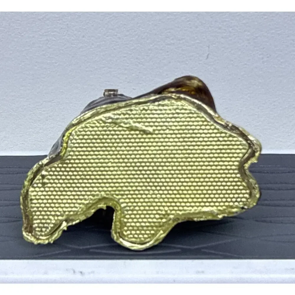 Three WISE MONKEYS Magnetic Trinket Box with Crystals 2.25”